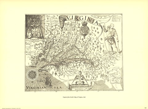 Framed Map of Virginia Print