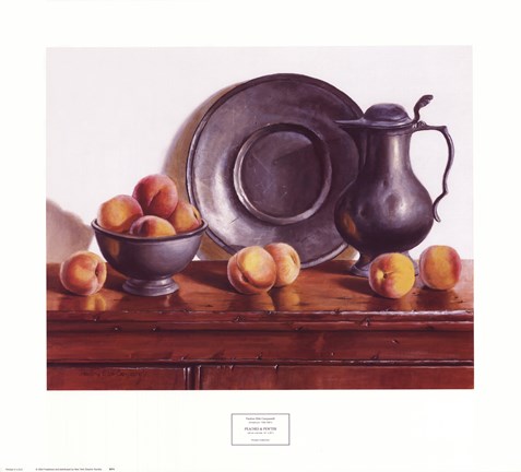 Framed Peaches &amp; Pewter Print