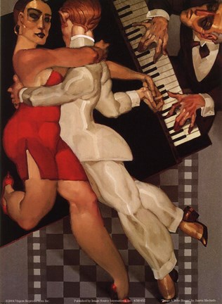 Framed Tango a Robe Rouge Print