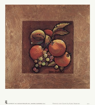 Framed Oranges and Grapes Print