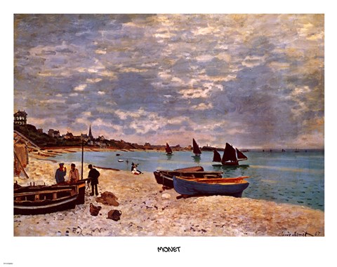 Framed Beach at Sainte-Adresse Print