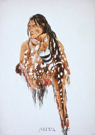 Framed Ihkas-Kinne, Siksika Blackfeet Chief Print