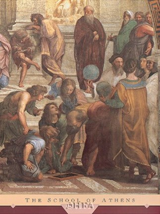 Framed School of Athens (Detail, Right) Print