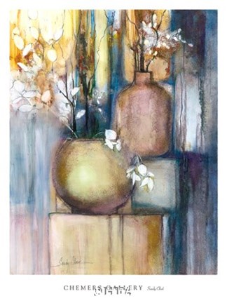 Framed Still Life with Two Vases Print