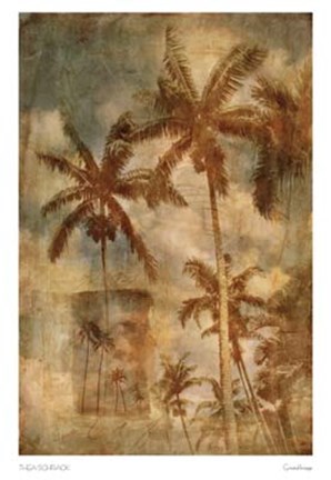 Framed Retro Palms 1 Print