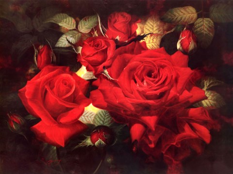 Framed Roses Are Red Print