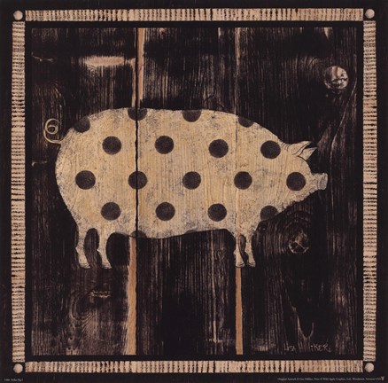 Framed Polka Pig I Print