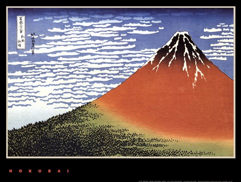 Framed Red Fuji/Fine Wind, Clear Morning Print