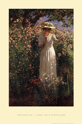 Framed Summer&#39;s Day in the Flower Garden Print