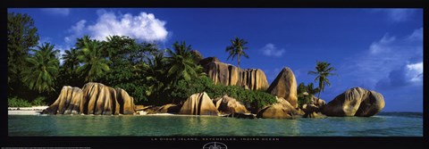 Framed La Digue Island, Seychelles, Indian Ocean Print