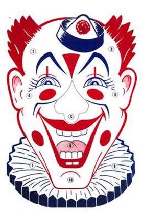 Framed Clown Face Print