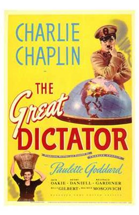 Framed Great Dictator - Charlie Chaplin Print