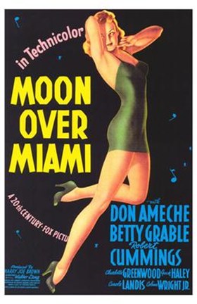 Framed Moon Over Miami Print