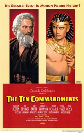 Framed Ten Commandments Pharoah Print