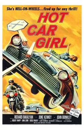Framed Hot Car Girl Print