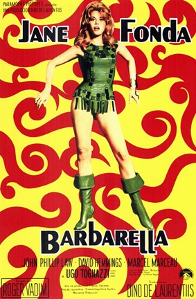 Framed Barbarella Jane Fonda Psychedelic Print