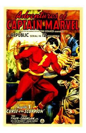 Framed Adventures of Captain Marvel - style B Print