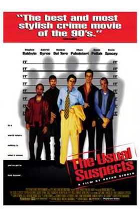 Framed Usual Suspects - 5 men Print
