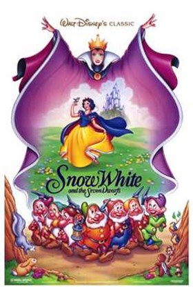 Framed Snow White and the Seven Dwarfs Cast Print