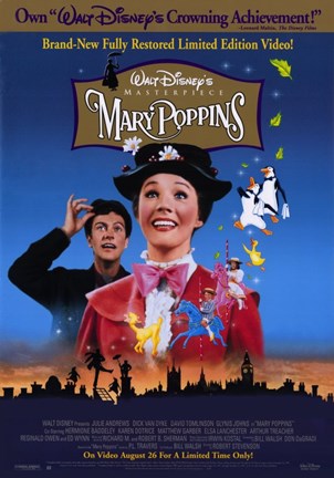 Framed Mary Poppins Disney Print