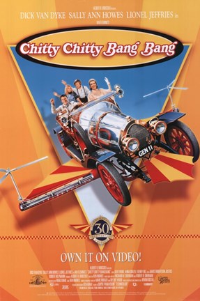 Framed Chitty Chitty Bang Bang - flying car Print