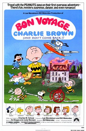 Framed Bon Voyage Charlie Brown Print