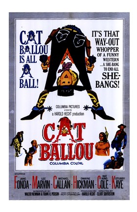 Framed Cat Ballou Film Print