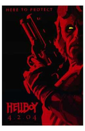 Framed Hellboy Black and Red Print