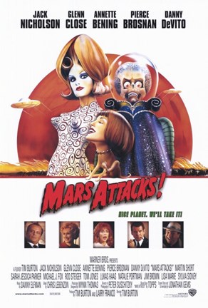 Framed Mars Attacks Movie Print