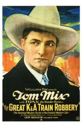Framed Great K a Train Robbery With Tom Mix Print