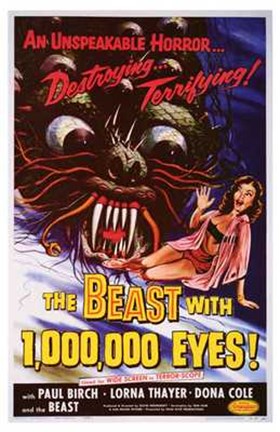 Framed Beast with 1 000 000 Eyes Print