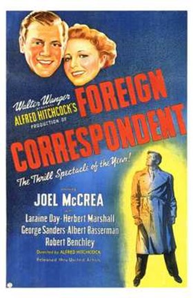 Framed Foreign Correspondent - Joel McCrea Print
