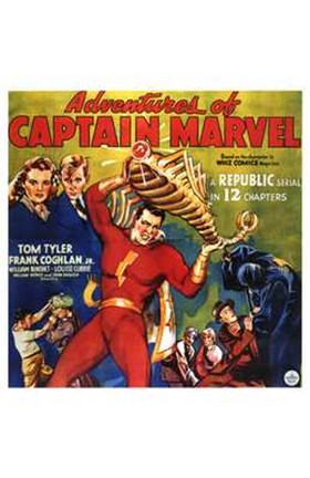 Framed Adventures of Captain Marvel - style C Print
