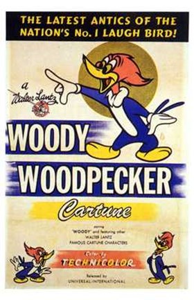Framed Woody Woodpecker Print