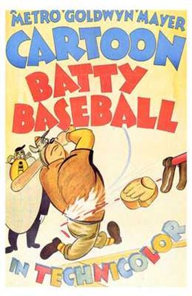 Framed Batty Baseball Print