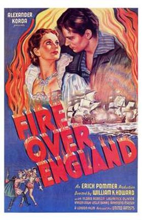 Framed Fire Over England Print