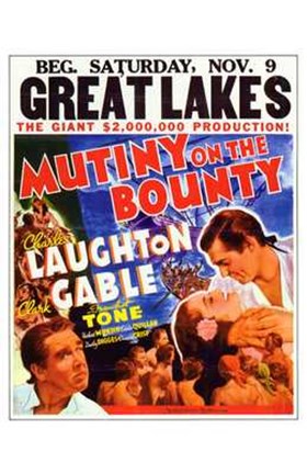 Framed Mutiny on the Bounty Gable Laughton Print