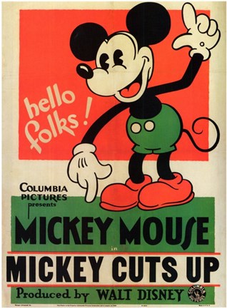 Framed Mickey Cuts Up Print