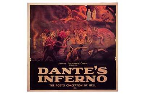Framed Dante&#39;s Inferno - horizontal Print