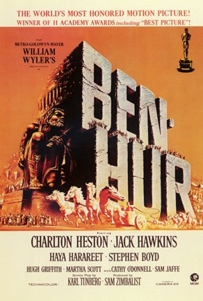 Framed Ben Hur Oscar Winner Print