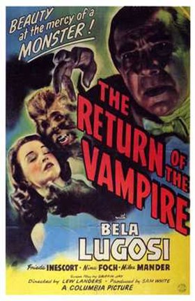 Framed Return of the Vampire Print
