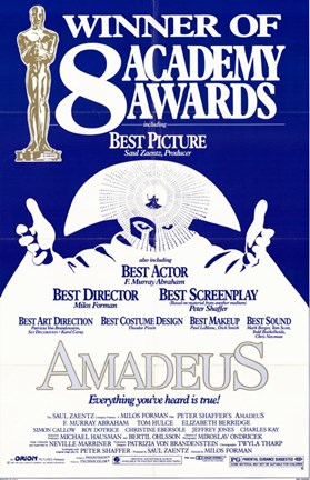Framed Amadeus 8  Academy Awards Print