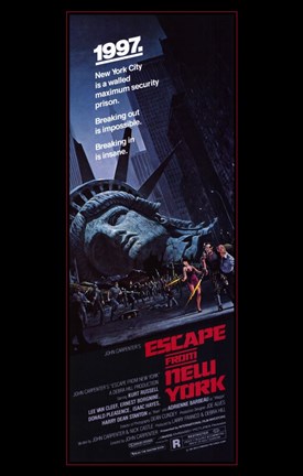 Framed Escape from New York Tall 1997 Print