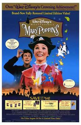 Framed Disney Video Posters - Mary Poppins Print