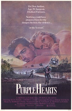 Framed Purple Hearts Print