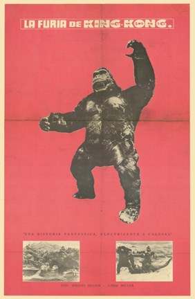 Framed King Kong Strikes Again Print
