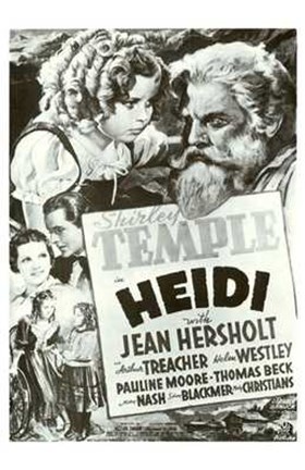 Framed Heidi Black And White Film Poster Print
