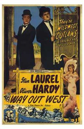 Framed Way Out West Laurel Hardy Print
