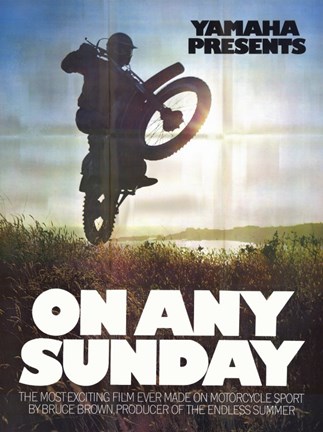 Framed on Any Sunday - Bike rider in a field Print