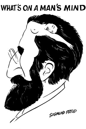 Framed Sigmund Freud - What&#39;s on a Man&#39;s Mind Print